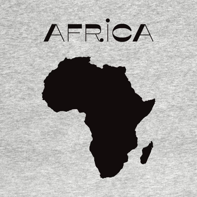 Black Map of Africa 70s Style by Inogitna Designs